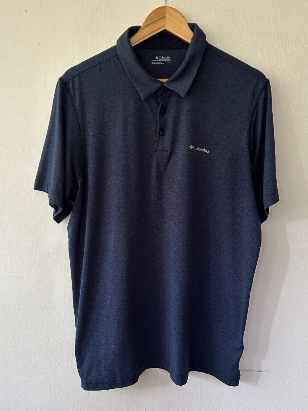 Columbia Polo Shirt Mens Large Blue‎ Collared Golf Tennis Preppy